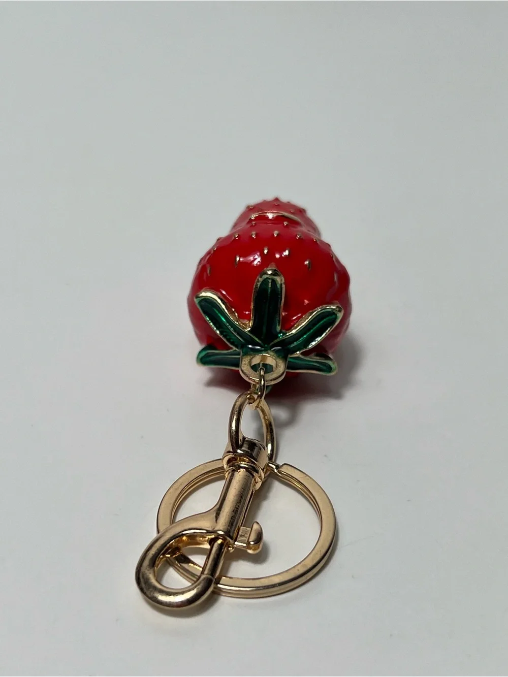 Coach CC Logo Strawberry Fruit Enamel Bag Charm Pendant Keychain